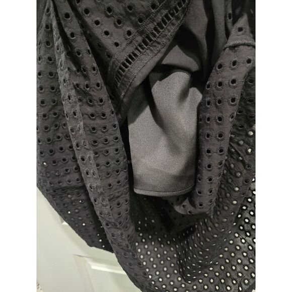 LA LIGNE Lulu Eyelet Midi Puff Sleeve Dress Size S Black NWT MSRP $450 - Picture 10 of 16